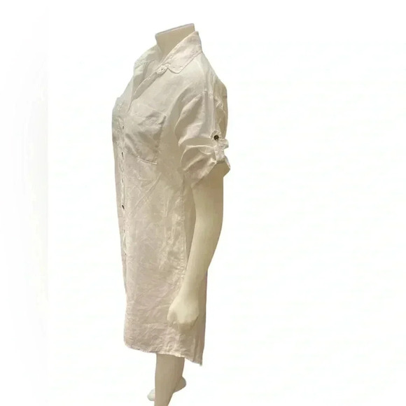 Michael Kors 100% Ramie Hi Low  Short Sleeve Dress Tunic Size XS - Picture 4 of 13